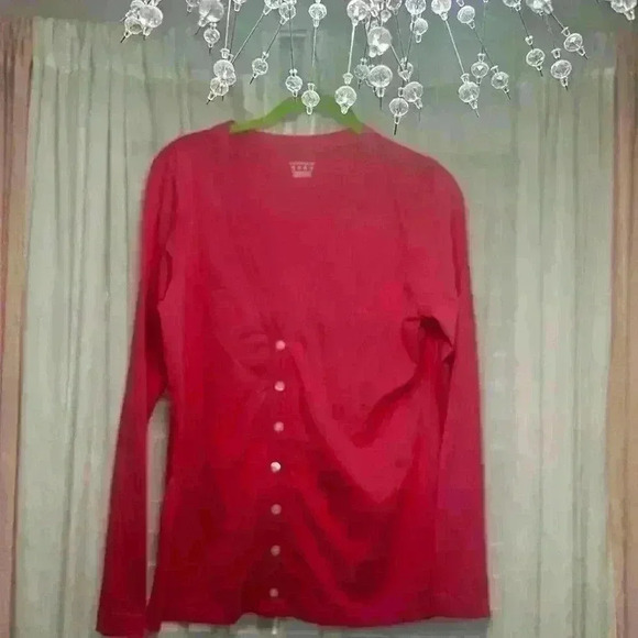 Land’s End Pink Lightweight Cardigan Item#BI - Picture 1 of 6